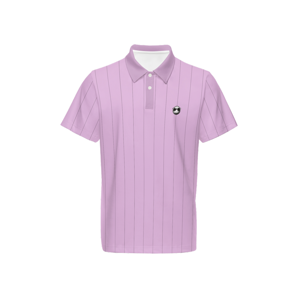 Two Bogeys Classic Pink Striped Polo