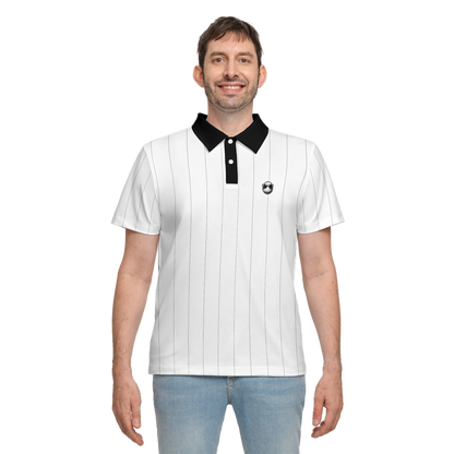 Two Bogeys Classic White Striped Polo