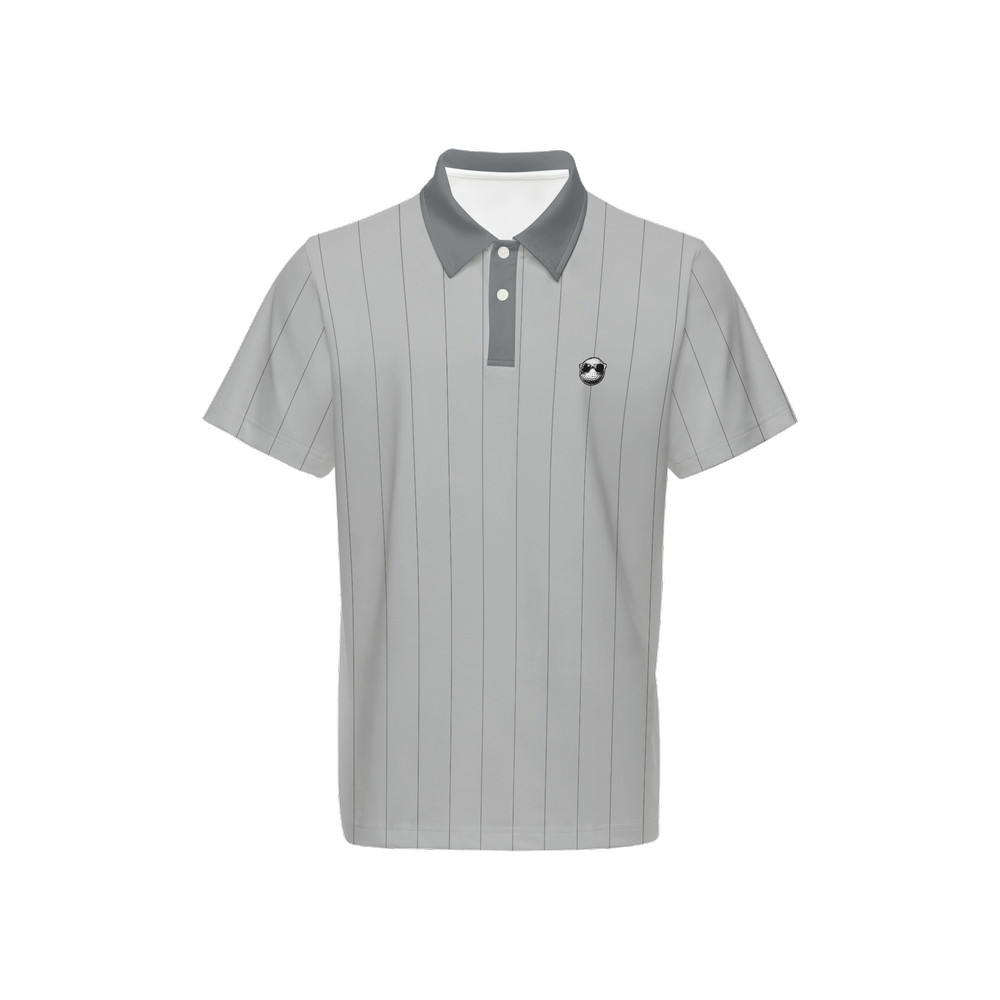 Two Bogeys Classic Gray Striped Polo