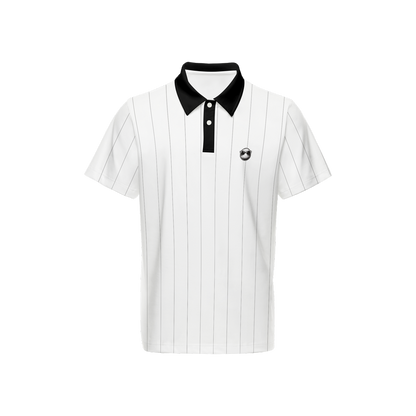 Two Bogeys Classic White Striped Polo