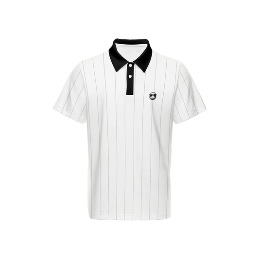 Two Bogeys Classic White Striped Polo